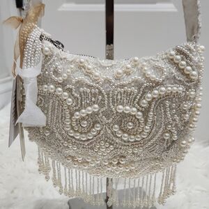 Made In india VIRAL Elegant Cream Beaded Women's Bag